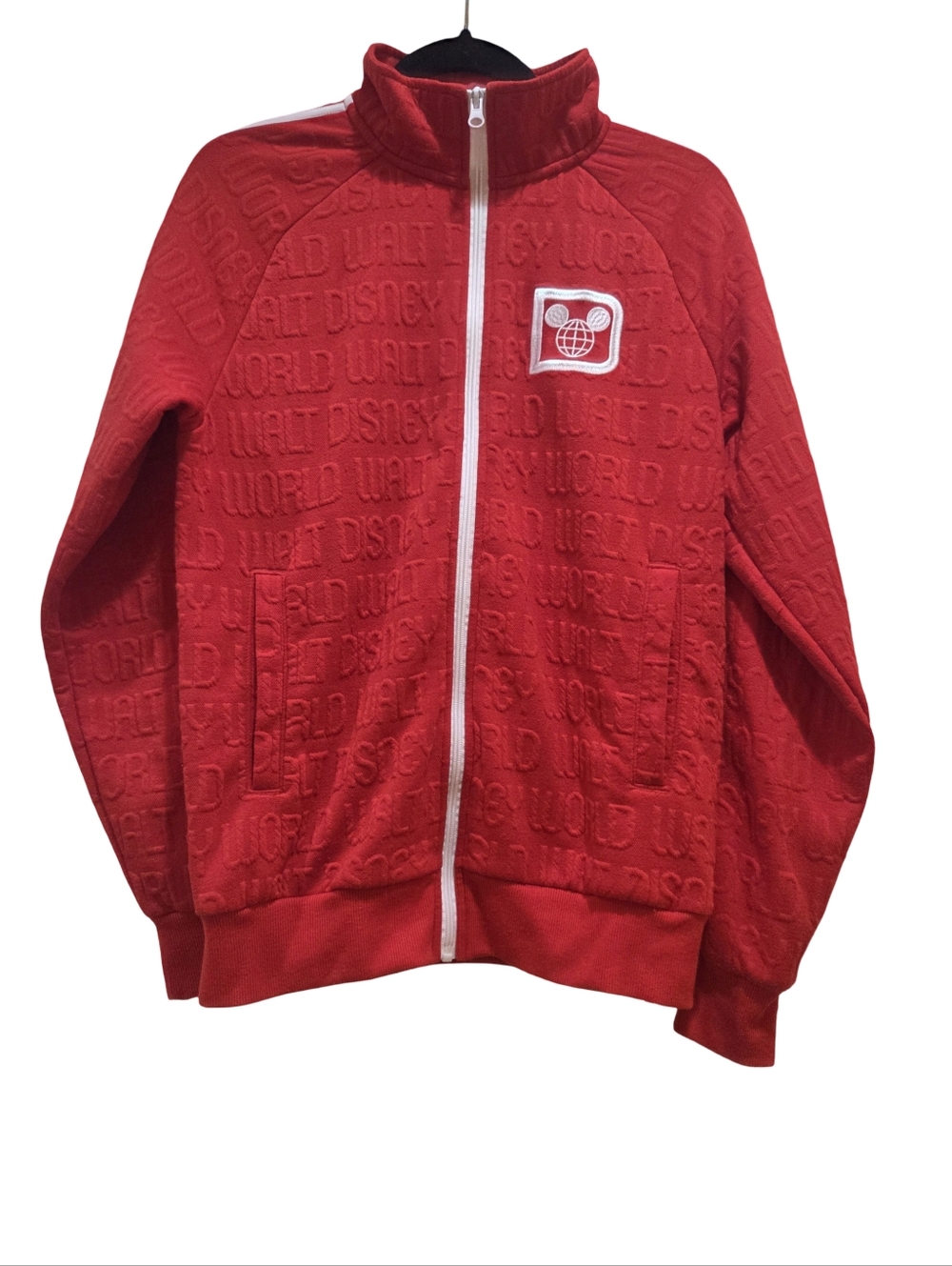 Disney Parks Walt Disney World Retro Red Track Style Full-Zip Jacket Small GUC